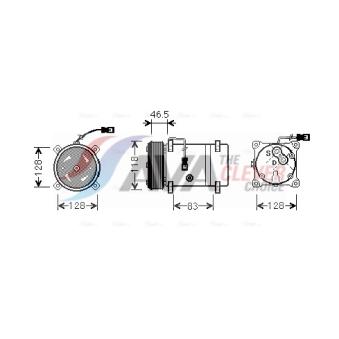 Compresseur, climatisation AVA QUALITY COOLING OEM E162214