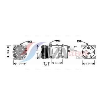 Compresseur, climatisation AVA QUALITY COOLING OEM 71724259