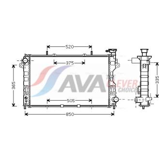 Radiateur, refroidissement du moteur AVA QUALITY COOLING CRA2081