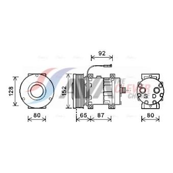 Compresseur, climatisation AVA QUALITY COOLING OEM 86993463
