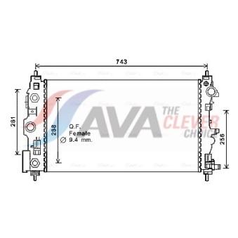 Radiateur, refroidissement du moteur AVA QUALITY COOLING OEM 13267667
