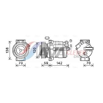 Compresseur, climatisation AVA QUALITY COOLING CTK063