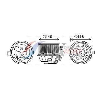 Moteur électrique, pulseur d'air habitacle AVA QUALITY COOLING DA8012