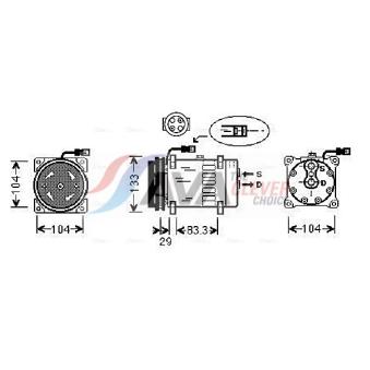 Compresseur, climatisation AVA QUALITY COOLING OEM 1638737r