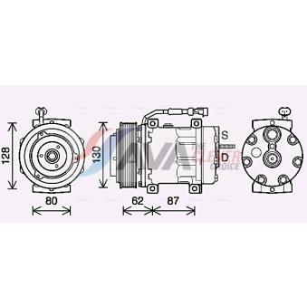 Compresseur, climatisation AVA QUALITY COOLING OEM 1935617