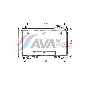 Radiateur, refroidissement du moteur AVA QUALITY COOLING DN2304 Radiateur, refroidissement du moteur AVA QUALITY COOLING DN2304