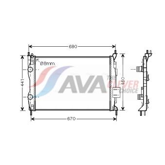 Radiateur, refroidissement du moteur AVA QUALITY COOLING OEM 21400JD00E