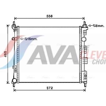 Radiateur, refroidissement du moteur AVA QUALITY COOLING DN2425