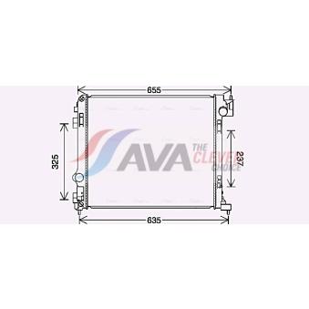 Radiateur, refroidissement du moteur AVA QUALITY COOLING DN2444