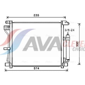 Condenseur, climatisation AVA QUALITY COOLING DN5403D pour FORD FOCUS 1.5 DCI - 110cv