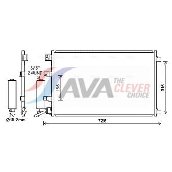Condenseur, climatisation AVA QUALITY COOLING OEM 92100BB50A