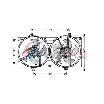 Ventilateur, refroidissement du moteur AVA QUALITY COOLING DN7528