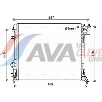 Radiateur, refroidissement du moteur AVA QUALITY COOLING DNA2421