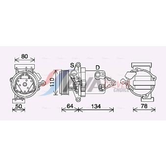 Compresseur, climatisation AVA QUALITY COOLING [DNAK437]