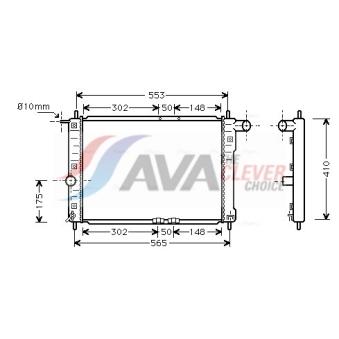 Radiateur, refroidissement du moteur AVA QUALITY COOLING OEM 96559565