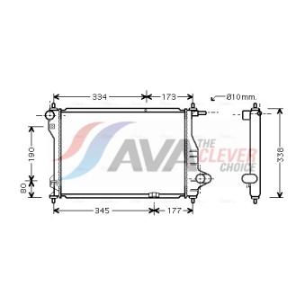 Radiateur, refroidissement du moteur AVA QUALITY COOLING DW2075
