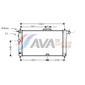 Radiateur, refroidissement du moteur AVA QUALITY COOLING DWA2001