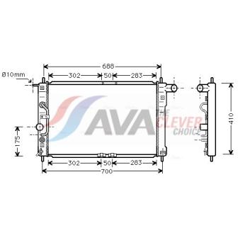 Radiateur, refroidissement du moteur AVA QUALITY COOLING DWA2015