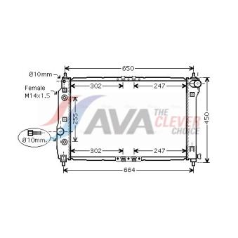 Radiateur, refroidissement du moteur AVA QUALITY COOLING OEM 96816484
