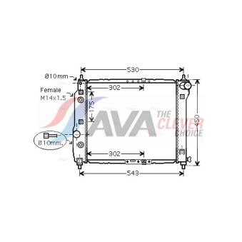 Radiateur, refroidissement du moteur AVA QUALITY COOLING OEM 96887366