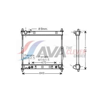Radiateur, refroidissement du moteur AVA QUALITY COOLING DWA2104