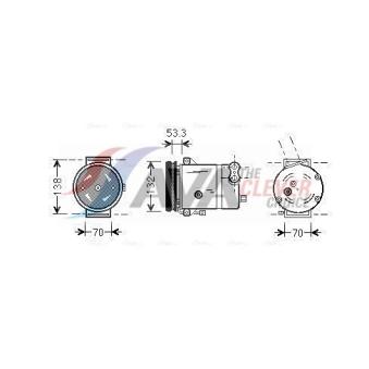 Compresseur, climatisation AVA QUALITY COOLING OEM 96255980