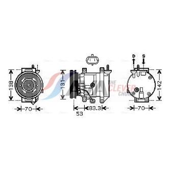 Compresseur, climatisation AVA QUALITY COOLING OEM 96460070