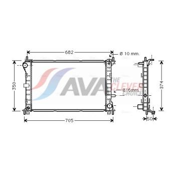 Radiateur, refroidissement du moteur AVA QUALITY COOLING FD2379