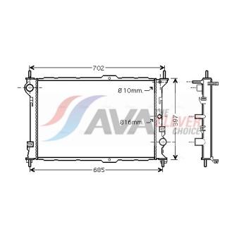 Radiateur, refroidissement du moteur AVA QUALITY COOLING OEM 4367089