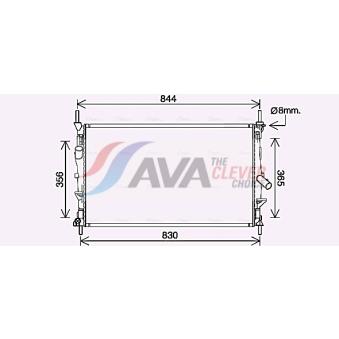 Radiateur, refroidissement du moteur AVA QUALITY COOLING FD2628
