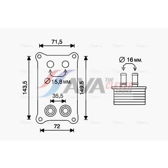 Radiateur d'huile AVA QUALITY COOLING OEM LR004426