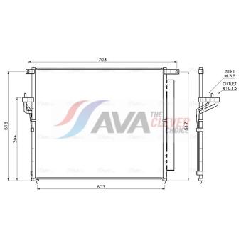 Condenseur, climatisation AVA QUALITY COOLING OEM UC9M61480