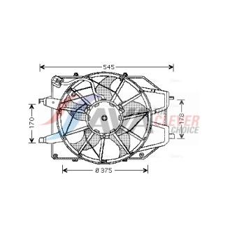 Ventilateur, refroidissement du moteur AVA QUALITY COOLING FD7509