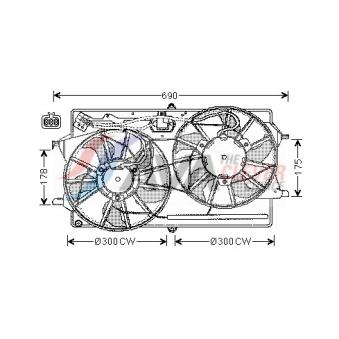 Ventilateur, refroidissement du moteur AVA QUALITY COOLING FD7510