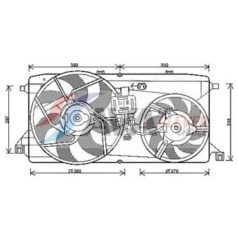 Ventilateur, refroidissement du moteur AVA QUALITY COOLING FD7543