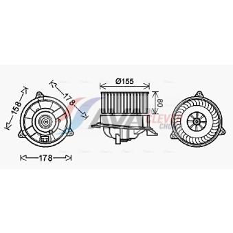 Moteur électrique, pulseur d'air habitacle AVA QUALITY COOLING FD8495