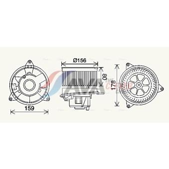 Moteur électrique, pulseur d'air habitacle AVA QUALITY COOLING OEM 1092817 Moteur électrique, pulseur d'air habitacle AVA QUALITY COOLING OEM 1092817