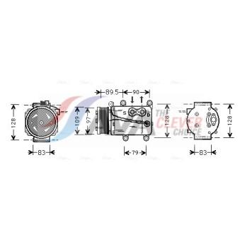 Compresseur, climatisation AVA QUALITY COOLING OEM YS7H19D629EA