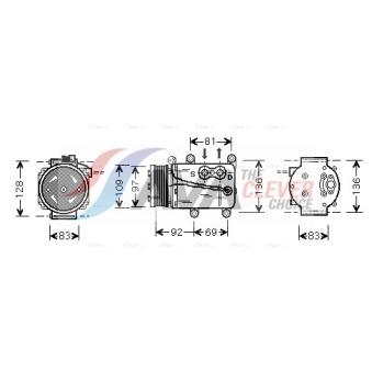 Compresseur, climatisation AVA QUALITY COOLING OEM 1S7H19D629CA