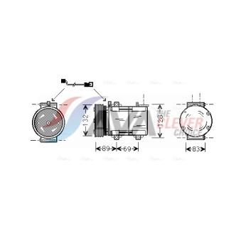 Compresseur, climatisation AVA QUALITY COOLING OEM 4749970