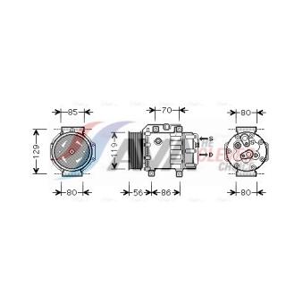 Compresseur, climatisation AVA QUALITY COOLING OEM 1234257