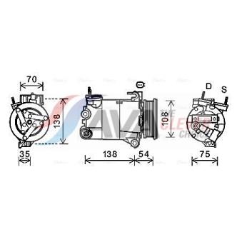 Compresseur, climatisation AVA QUALITY COOLING OEM lr030864