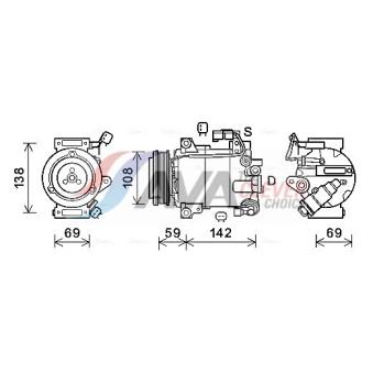 Compresseur, climatisation AVA QUALITY COOLING OEM c1b119d629ad