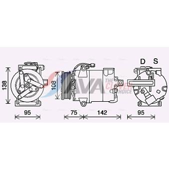 Compresseur, climatisation AVA QUALITY COOLING OEM 2355740