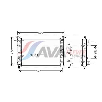 Radiateur, refroidissement du moteur AVA QUALITY COOLING FT2224