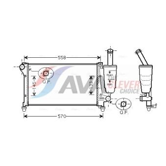 Radiateur, refroidissement du moteur AVA QUALITY COOLING OEM 51773190