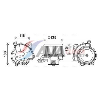 Moteur électrique, pulseur d'air habitacle AVA QUALITY COOLING FT8431