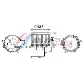 Moteur électrique, pulseur d'air habitacle AVA QUALITY COOLING FT8435