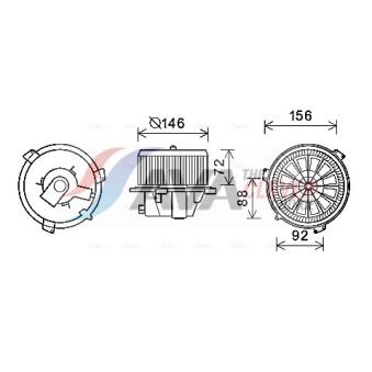 Moteur électrique, pulseur d'air habitacle AVA QUALITY COOLING FT8436
