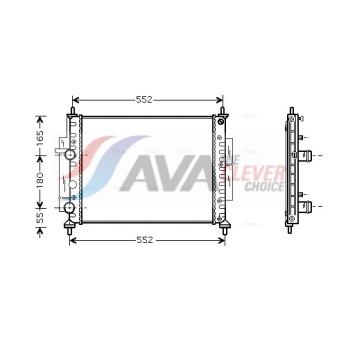Radiateur, refroidissement du moteur AVA QUALITY COOLING OEM 46810779